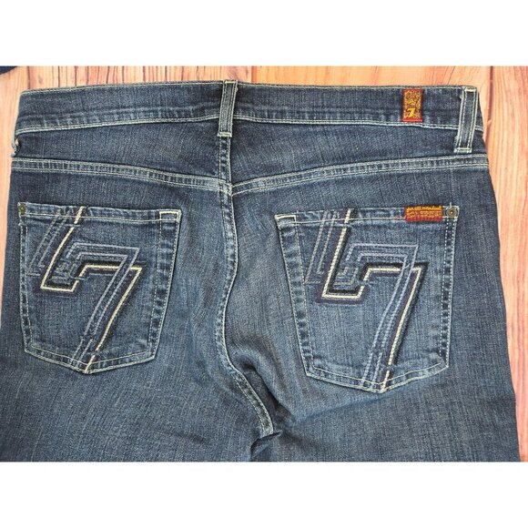 7 For All Mankind Standard Mens Jeans 31 x 34 Dark Wash Denim - Picture 6 of 8